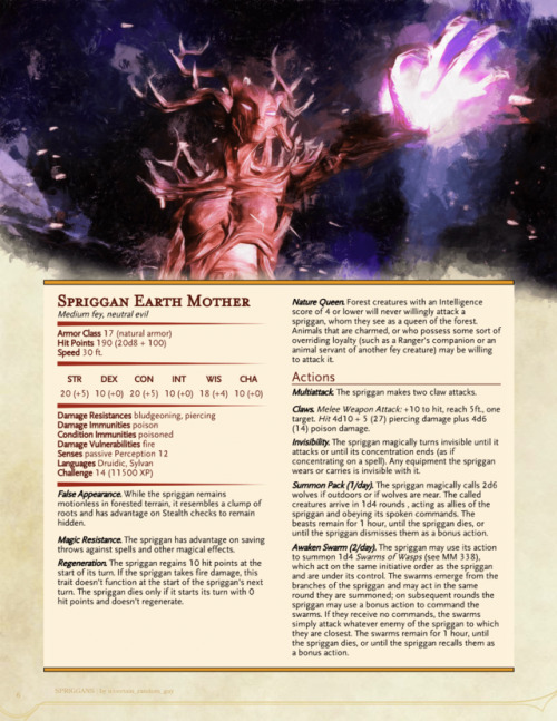 XXX dnd-5e-homebrew:Skyrim Spriggan by certain_random_guy photo