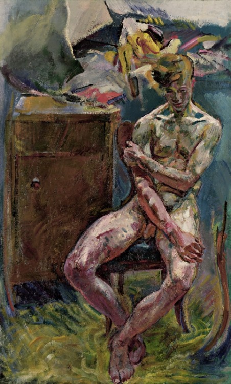 ANTON KOLIG, Seated Youth (“In the Morning”) oil on canvas|1919| Leopold Museum, Wien