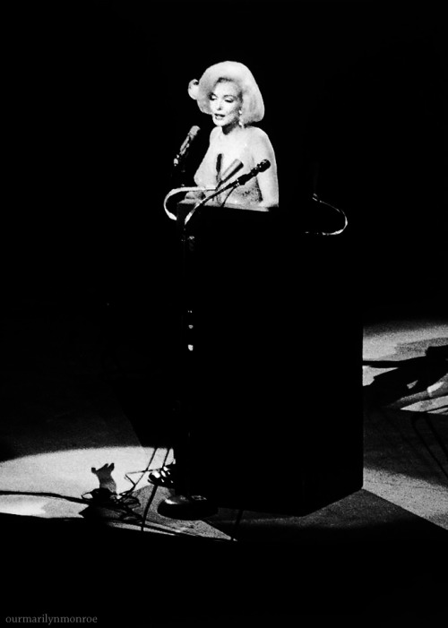 ourmarilynmonroe:  Marilyn Monroe photographed at JFK’s birthday gala, 1962.