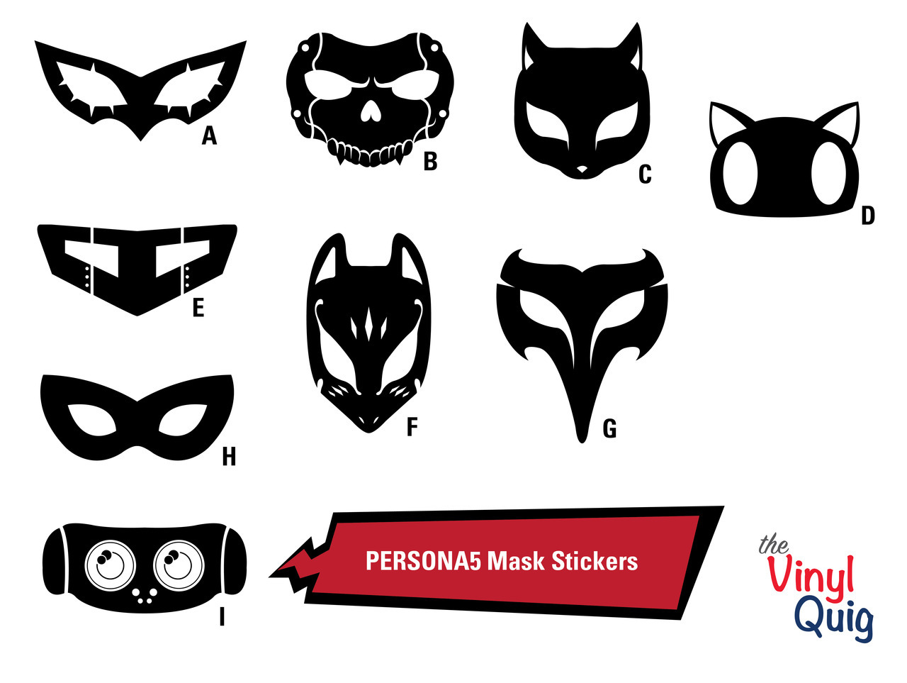 quigalchemist:  New Persona 5 Phantom Thieves Mask vinyl stickers in my Etsy shop!