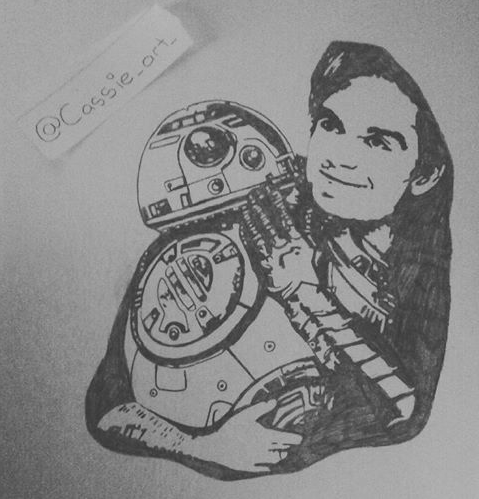 I drew this a while ago
It was inspired by someone who drew the original on instagram
Bucky with BB8 is life! 😇😇😇