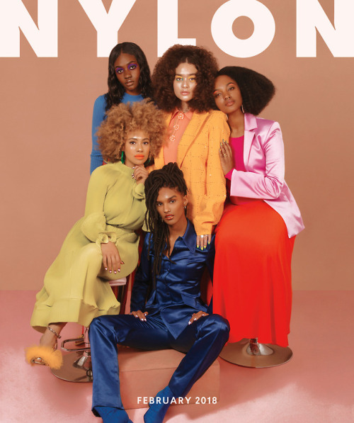 diana, ezinma, zuri, ari, and gabrielle for nylon mag digital issue feb. 2018