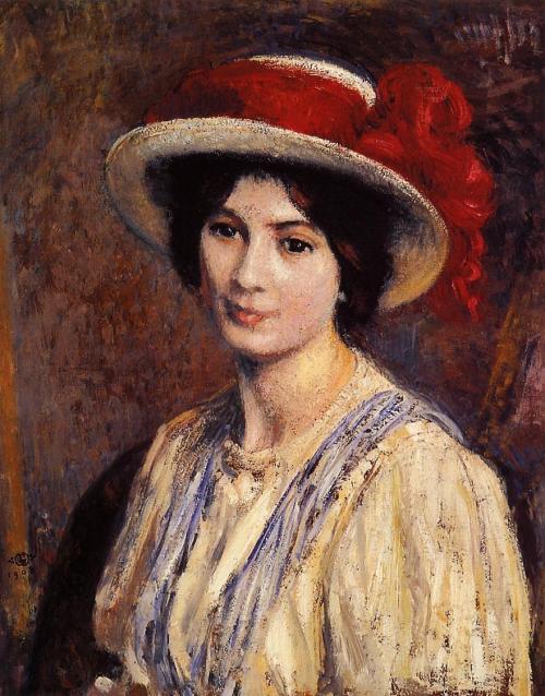Hat with a Red Ribbon, Georges Lemmen