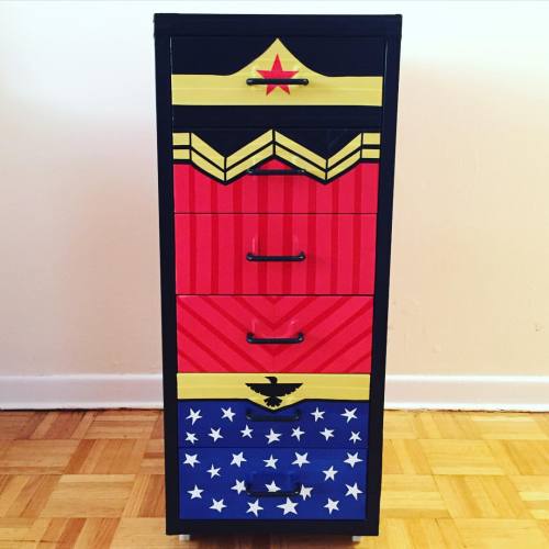 turned my old ikea drawer unit into Wonder Woman! ⭐️ #DIY #wonderwoman #DCcomics #IKEAhack #DIYlite