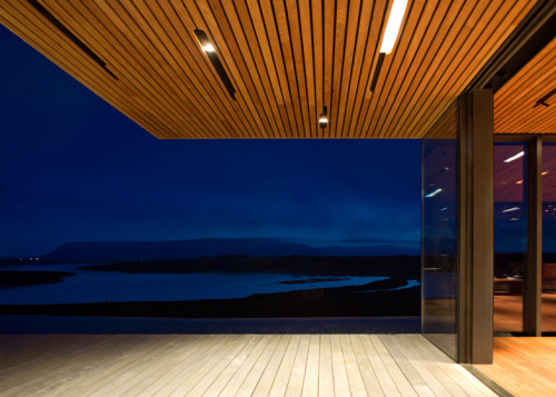{PK Arkitektar designed Árborg House for a mossy hill high above the glacial valley of the Hvita riv
