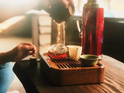 Morning tea time at Chaguan Teahouse