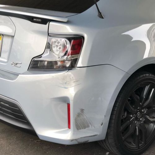 Before and after on my car, at work. #scion #sciontc #calibercollision https://www.instagram.com/p/