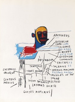 artsyloch:  Jean-Michel Basquiat   oilstick and graphite on paper30 by 22 in. 76 by 56 cm.executed in 1982   