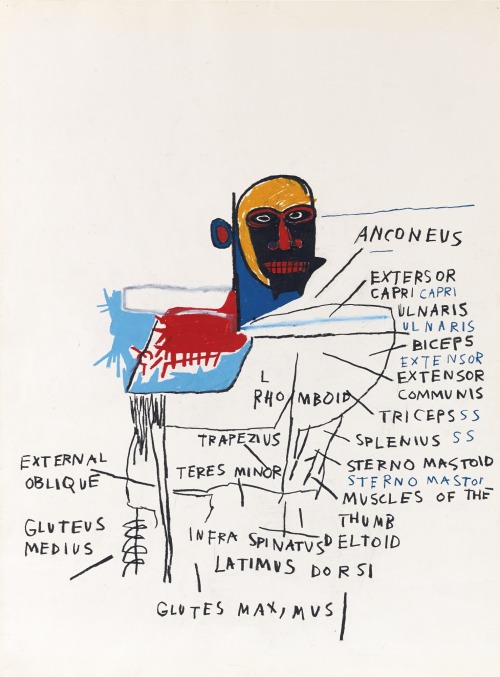 artsyloch:Jean-Michel Basquiatoilstick and graphite on paper30 by 22 in. 76 by 56 cm.executed in 198