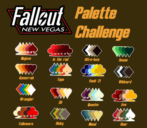 Stayed up way past my bedtime to make this…NEW VEGAS PALETTE CHALLENGE!Send a character to my inbox 