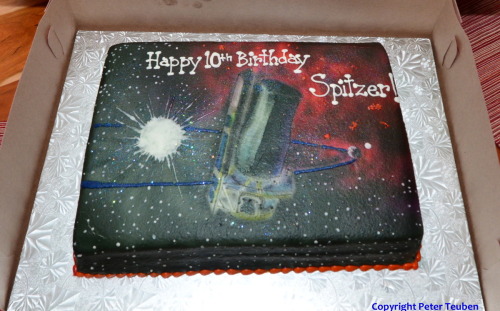 kenobi-wan-obi:  Happy Birthday to The Spizter Space Telescope!     Launch date: August 25, 2003, 5:35 AM      The Spitzer Space Telescope, formerly the Space Infrared Telescope Facility, is an infrared space observatory launched in 2003. It is the fourth