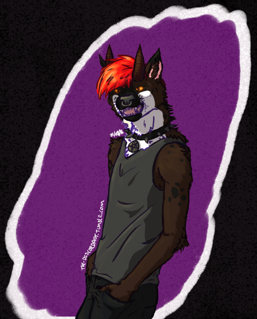 the-discordant:My boy @deadmutt keeps getting shitty anons so I drew his fursona!