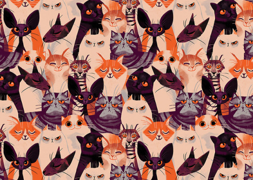 tariqah:lustik:Cats by Chervelle Fryer.Artists on tumblr.Wuv