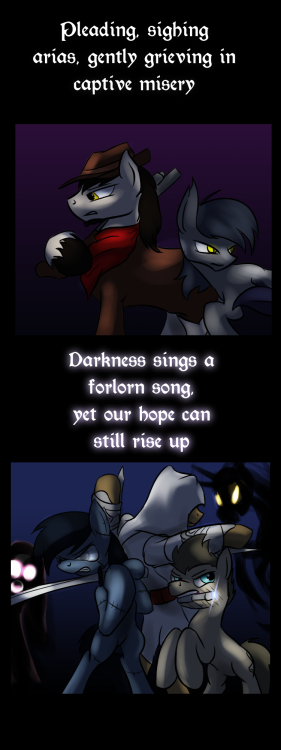 casualprivatepinkie:  spike-in-weirdworld:  dreamwarden:  Fear not this night,you will not go astray.Though shadows fallstill the stars find a way. Mandatory Musical Accompaniment ((Thanks for the (almost) 2500 followers!)) ((Featured here (in order of