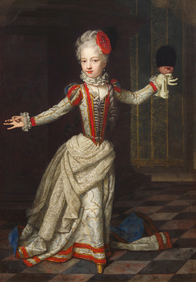 Archduchess Maria Amalie in dance dress with a mask in her hand by David Richter the Elder, 1709