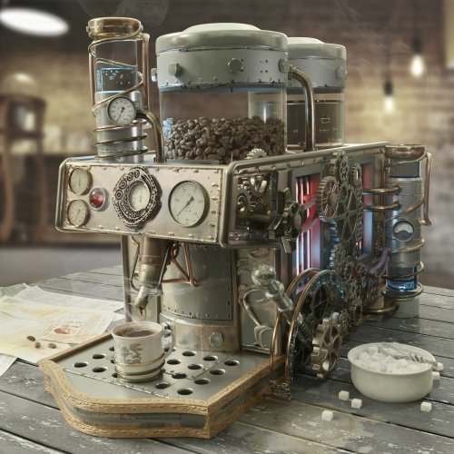 steampunktendencies: Steampunk Coffee, by Keeek …. Join us on telegram : https://t.me/steampunktende