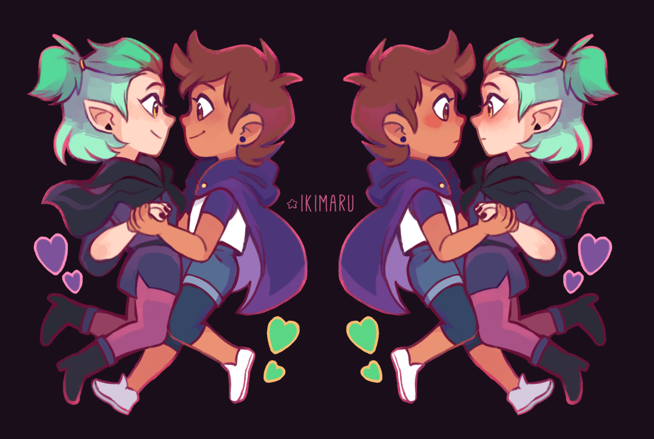 some Lumity I did for a charm, with the old hairstyle bc it was before that ep aired 8′) #lumity#luz noceda#amity blight #the owl house #bigcartel#charms#fanart