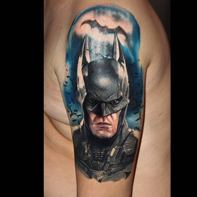 Realistic style Batman tattoo on the left upper... - Official Tumblr page  for Tattoofilter for Men and Women