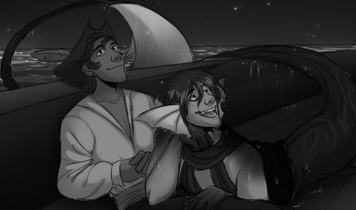 voidsides: studiocuby: Roman and Virgil stargazing Roman doesn’t mind getting his pants soaked with 