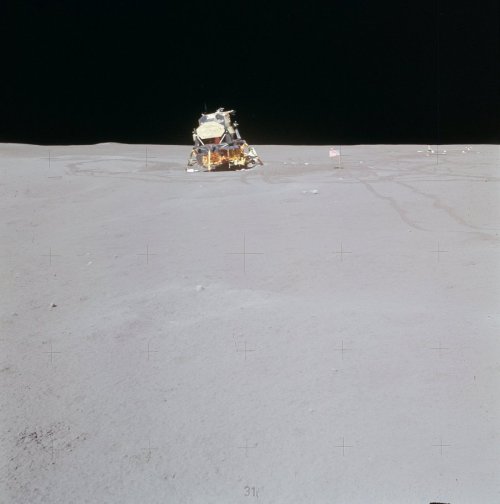 July 30th, 1971 - Falcon separates from CSM, Endeavor, and lands at Hadley–Apennine, one leg in a cr