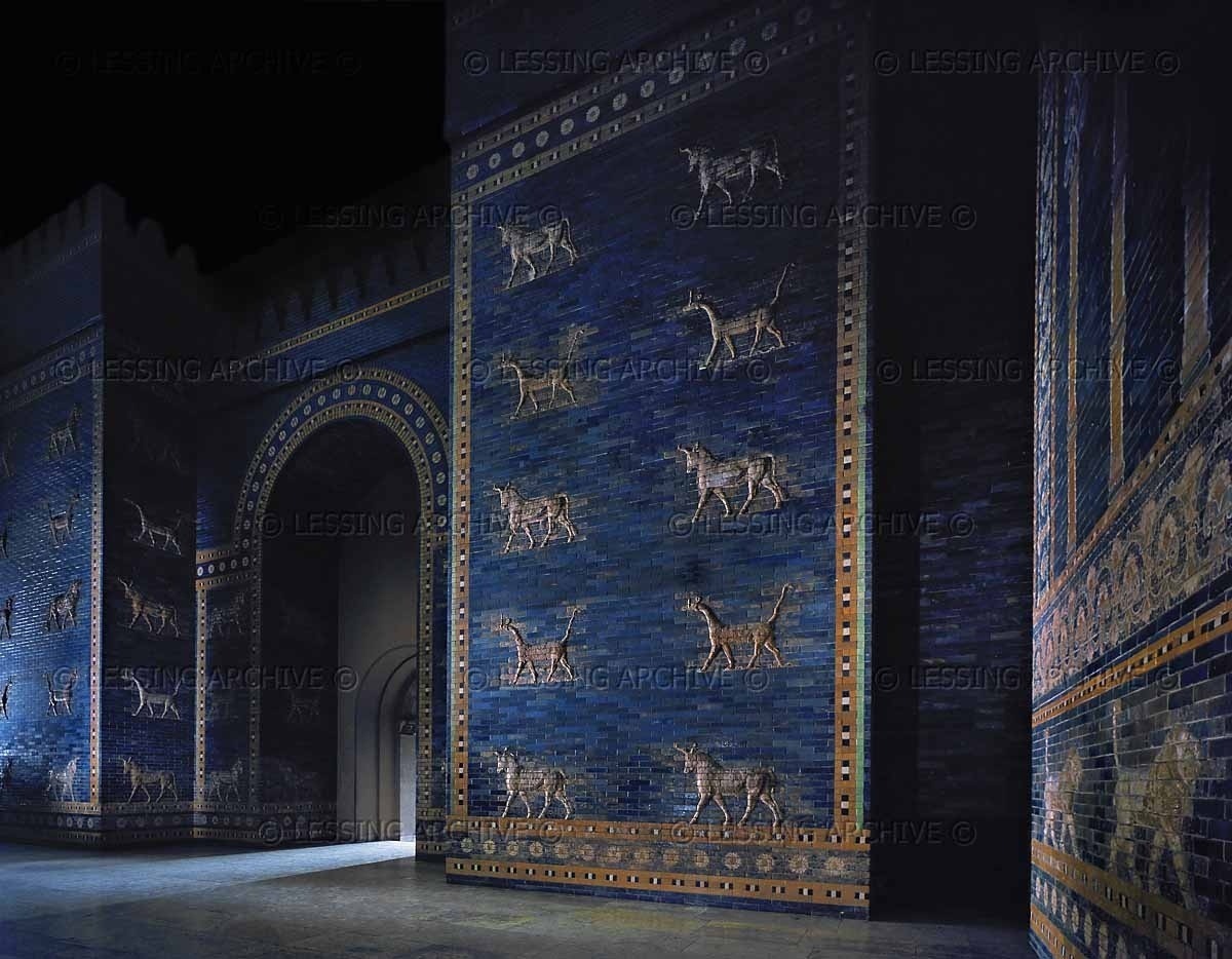 lion-of-babylon: The Ishtar Gate, main gate of Babylon built during the reign of