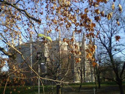 Wroclaw, Poland - autumn in Slowacki’s park, feat.: old post building (fot.1) and Rotunda (a round m