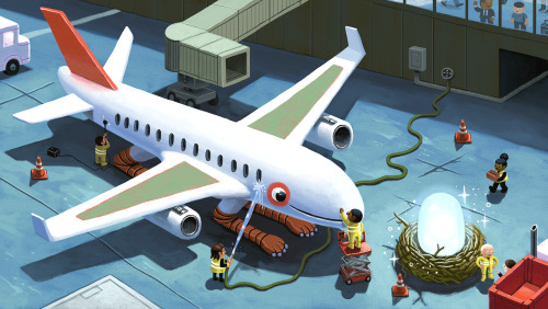 Got to paint a sentient airplane for a recent editorial commission for Chief Investment Officer :^D