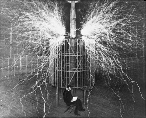 cloudyskiesandcatharsis: Nikola Tesla at Wardenclyffe Tower also known as Tesla Tower