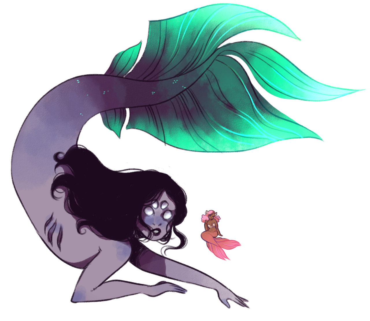 sergle: following up my deep-sea mermaid concept, some concept art!