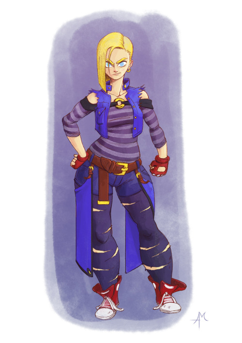 artofadrian: I don’t think I uploaded this one here. “Dragon Ball Re-Design a Character Challenge” I opted for A18 because she’s cool as hell. 