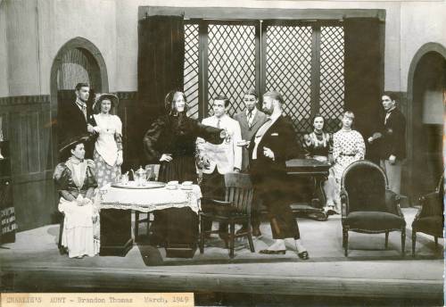 Paul Newman (center in the black dress) in a production of Charlie’s Aunt, written by Brandon 