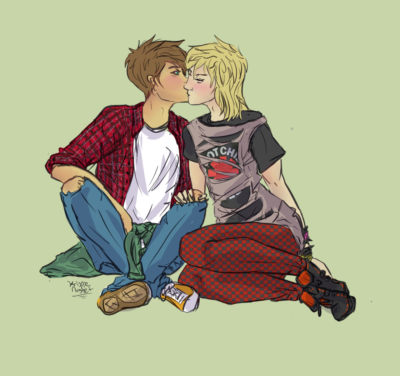 krispienugget:  90’s eremin with goth/punk!armin based off of this perfect beautiful