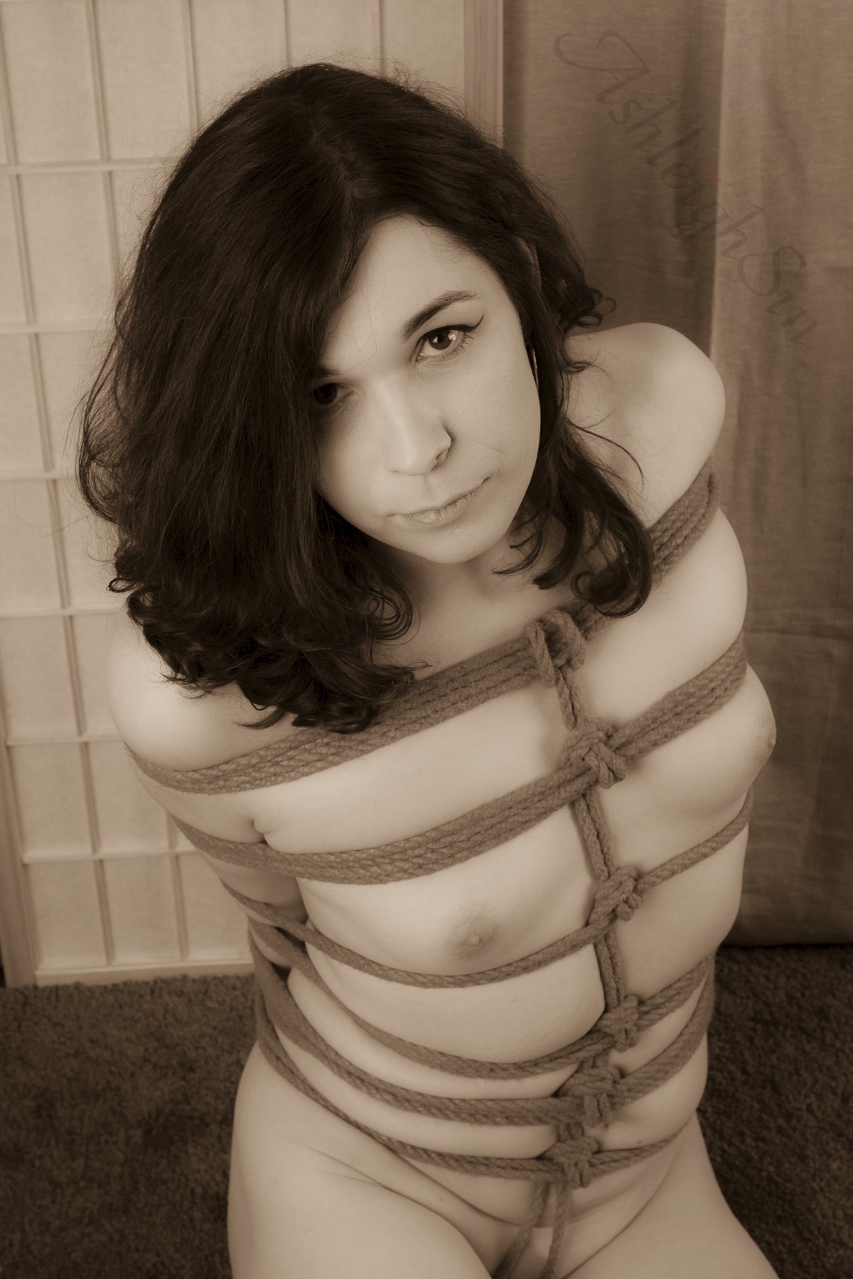 ashleighsin:  Rope: Red_Kali Photographer: Caged_Enigma Reblog for boob job #1 plz!