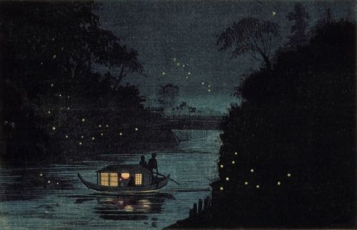 everything-starstuff:“Fireflies at Ochanomizu” by Kobayashi Kiyochika circa 1880
