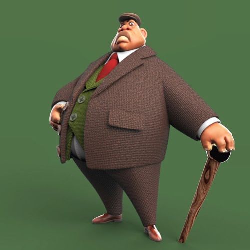 Big Guy #zbrush #keyshot #blackmen #blackman #tweed #3d #characterdesign #suit