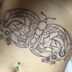 1337tattoos:  Butterfly with skullssubmitted by http://tpelkz.tumblr.com