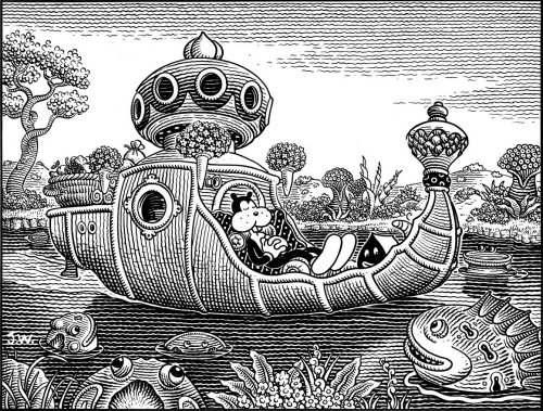 hajandrade:magictransistor:Jim Woodring and Charles Barnard. Frank’s Adventures in the Third Dimensi