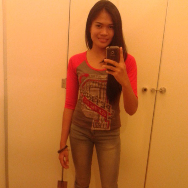 iamcarlah:  selfie-selfie pag puro time .. hahaha #dressingroom #petrol #selfie #reflection