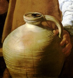 spanishbaroqueart:  Diego Velázquez The Waterseller of Seville, 1618-22 (water drops detail) Apsley House, London 