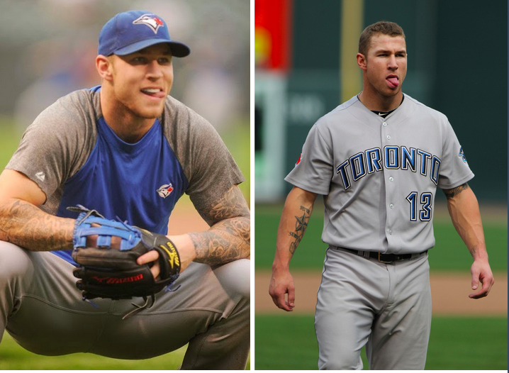 hairyathletes: notdbd:  Brett Lawrie in the clubhouse, slam dunking and dancing with