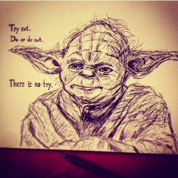 A reminder this week for all 2017 resolutions… I also just love drawing Star Wars characters.#sketch #newyearnewme #illustration