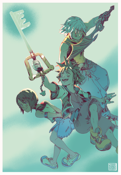 mousy-maja: Am I back on tumblr? Maybe? Have some KH fanart that I’ve made for the 20th anniversary 