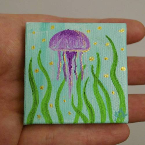 I painted a wee baby jellyfish. #painting #solittle