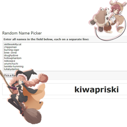 The last winner politely declined so we had to chose a new one for our raffle.Congrats kiwapriski on