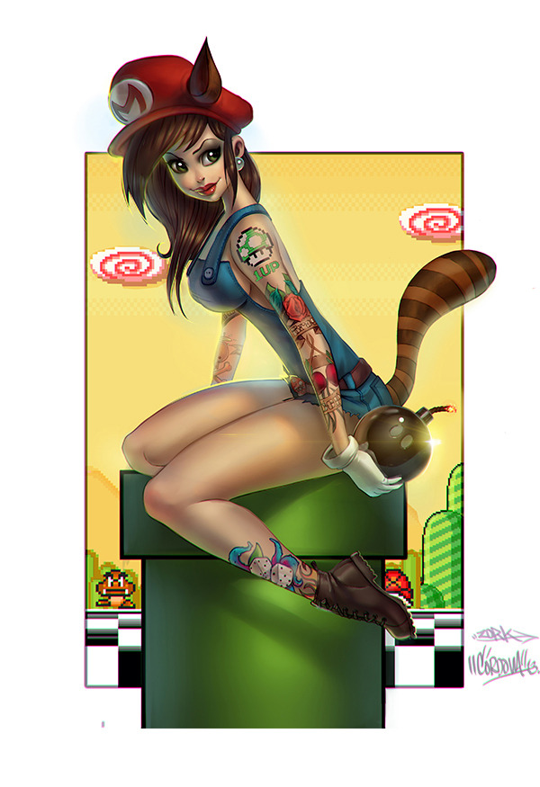 thecyberwolf:  Mario Bros Girl by Nestor David Marinero Cervano