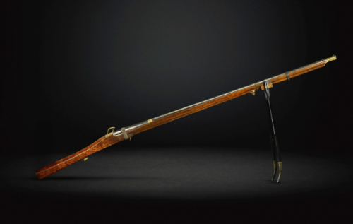 Ornate gold inlaid matchlock musket made for the Qianlong Emperor (1711-1799), the 6th Emperor of Manchu led Qing Dynast