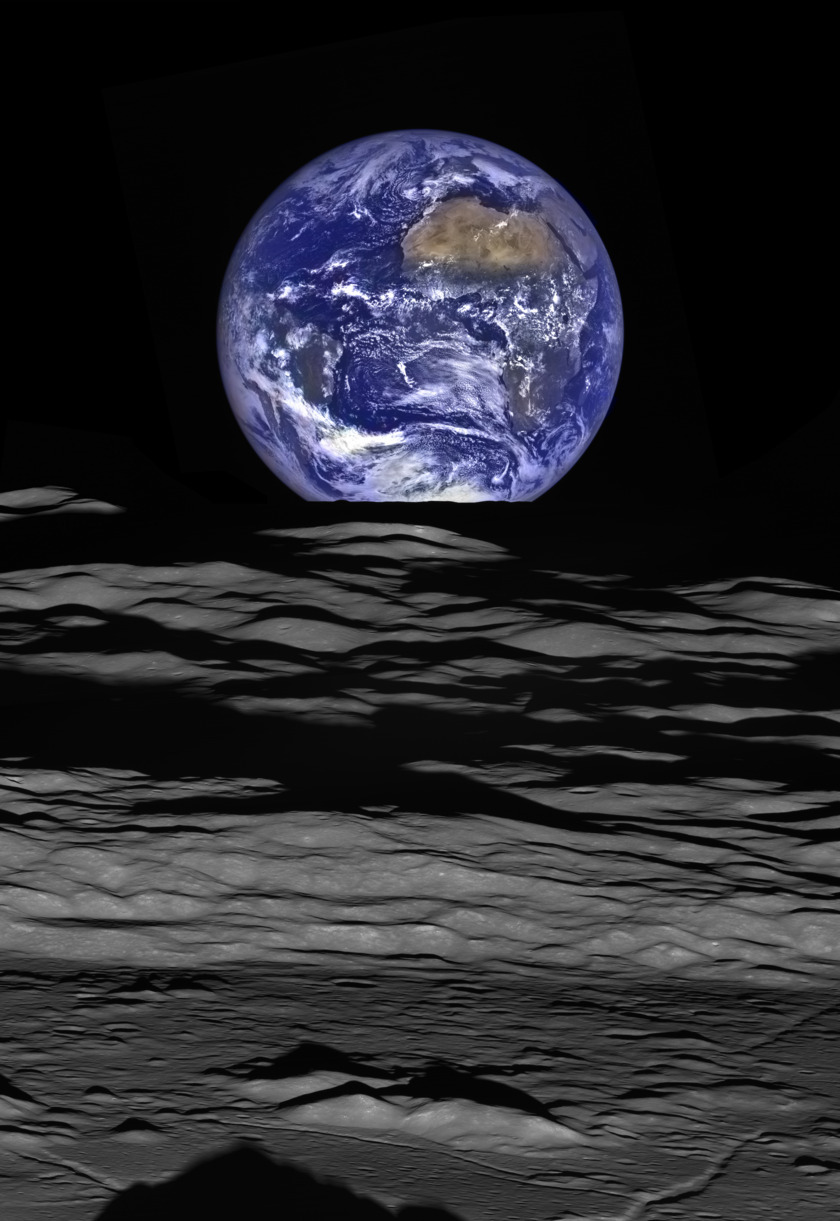 astroperlas:  La Tierra vista desde la Luna por la LRO (NASA).