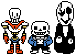 umbreeunix:  Guess what I decided to do? eUe I MADE A GASTER BATTLE SPRITE! Oh man I keep looking at it and forgetting I actually made it, it looks so authentic like jeez. (Toby if you wanna hit me up for Undertale 2, I’m totes open to doing pixel art