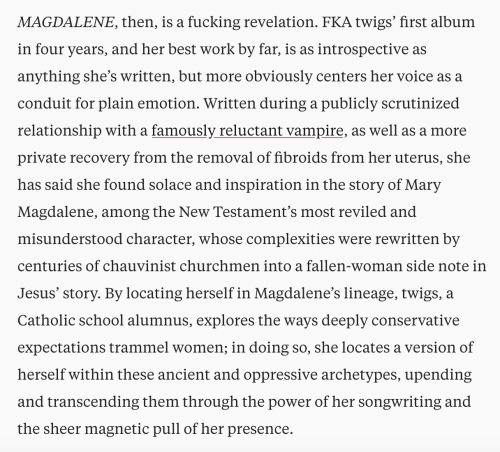 rainist:Pitchfork on MAGDALENE