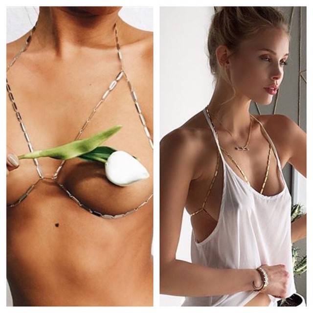 fashionbyhe:Chain Bralette… Bra or No Bra…hot regardless…details on Twitter